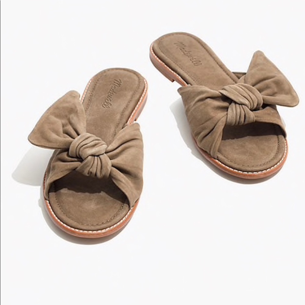 ISO Madewell Naida bow sandal in otter size 8